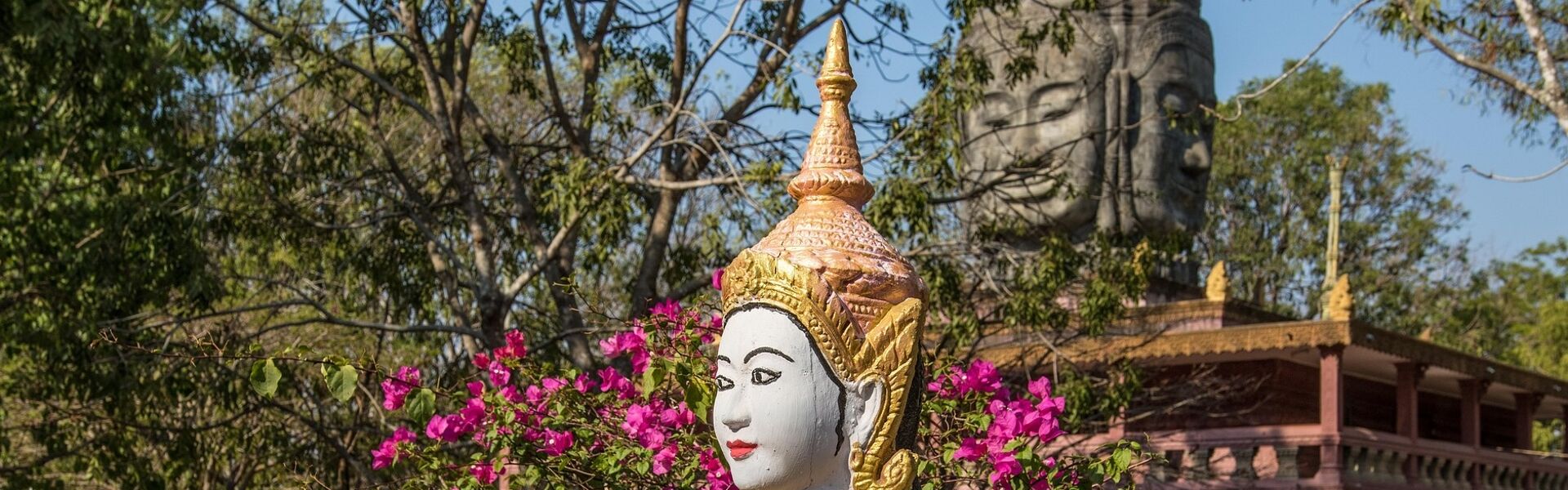 Panoramic view of Kampong Cham’s Mekong landscape for a scenic Kampong Cham Tours banner by Legend Travel Group.